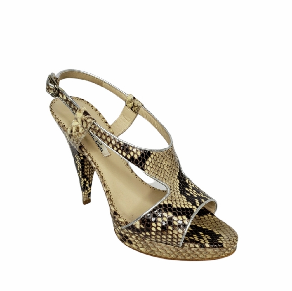 Oscar De La Renta Python Snake Platform Heels - image 1